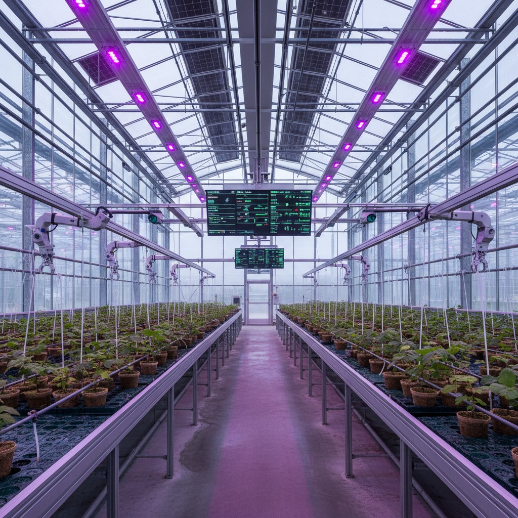 invernadero automatizado de plantines de avellanos